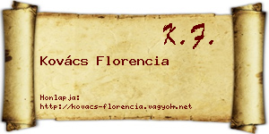 Kovács Florencia névjegykártya