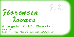 florencia kovacs business card